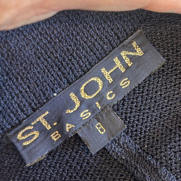 ST. JOHN BASICS Midnight Blue Knit Women's Pants in Size 8 - Picture 4 of 4